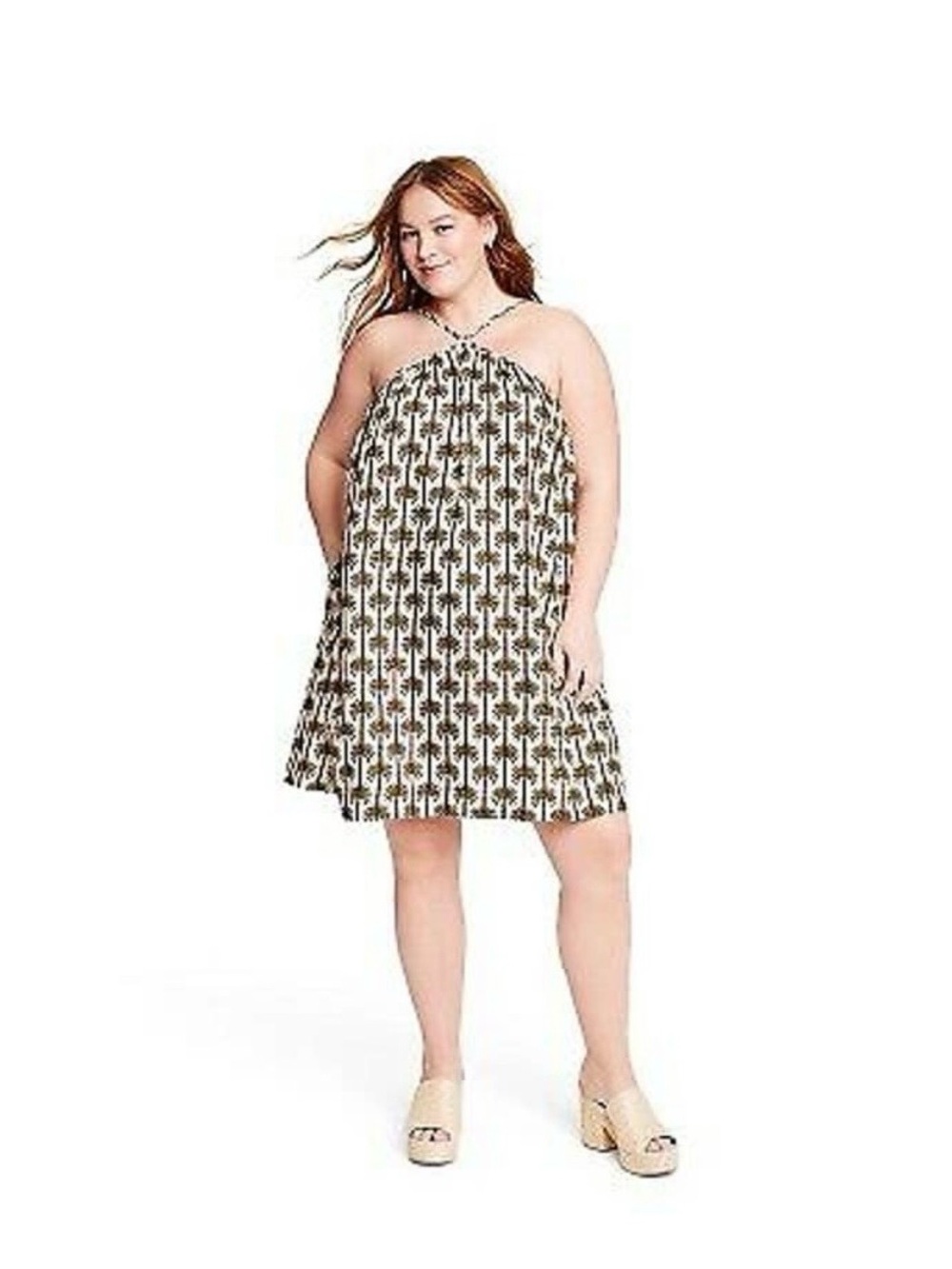 Aguabendita x Target Halter Neck Palm Tree Print Sundress